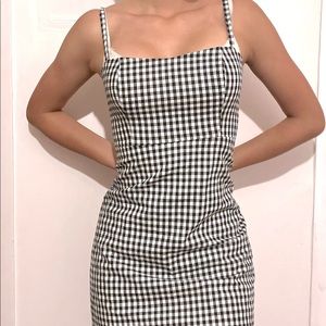 Brandy Melville Karla B&w plaid dress BNWT